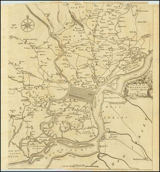 86-Pennsylvania and Philadelphia Map By Nicholas Scull  &  George Heap