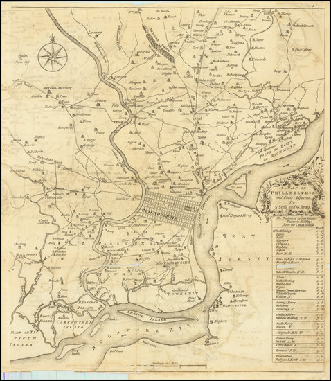 62-Pennsylvania and Philadelphia Map By Nicholas Scull  &  George Heap