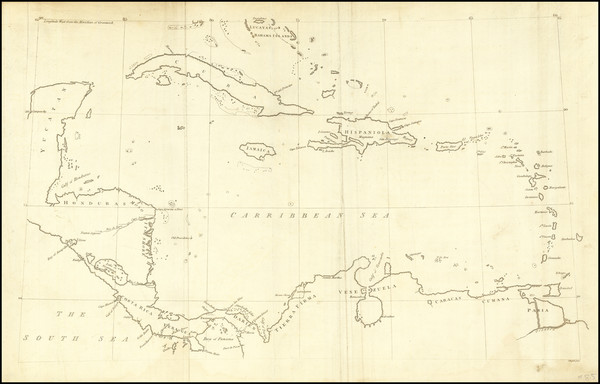 61-Caribbean and Central America Map By James Burney