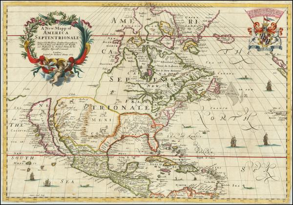 24-North America and California as an Island Map By Richard Blome