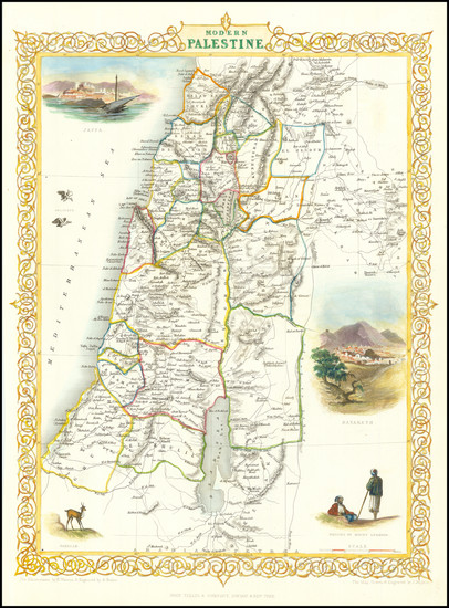 72-Holy Land Map By John Tallis