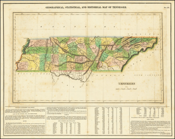 22-Tennessee Map By Henry Charles Carey  &  Isaac Lea