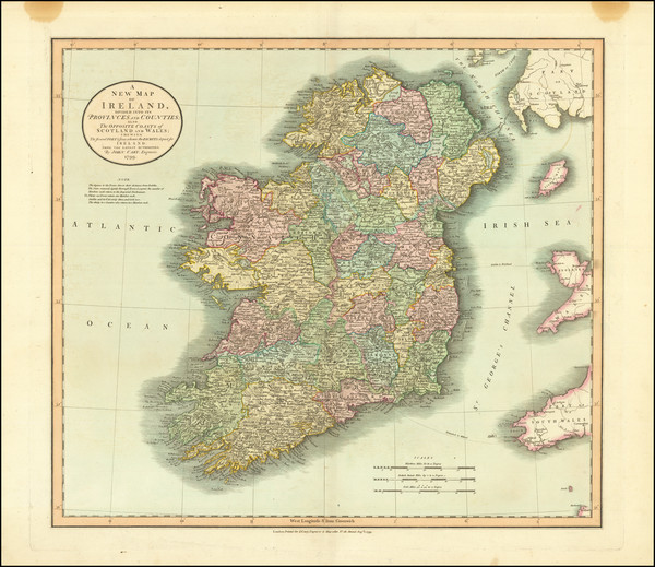 72-Ireland Map By John Cary