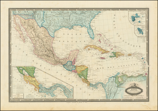 99-Southeast, Texas, Arizona, New Mexico, Mexico, Caribbean and Central America Map By F.A. Garnie