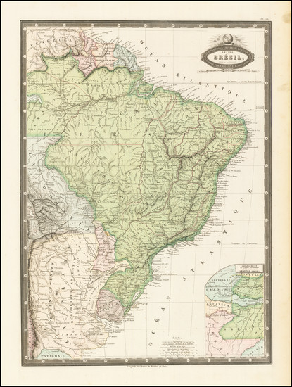 42-Brazil Map By F.A. Garnier