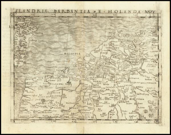 16-Netherlands and Luxembourg Map By Giacomo Gastaldi