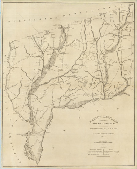 30-South Carolina Map By Robert Mills