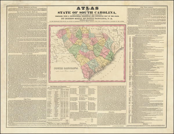 12-South Carolina and Title Pages Map By Robert Mills