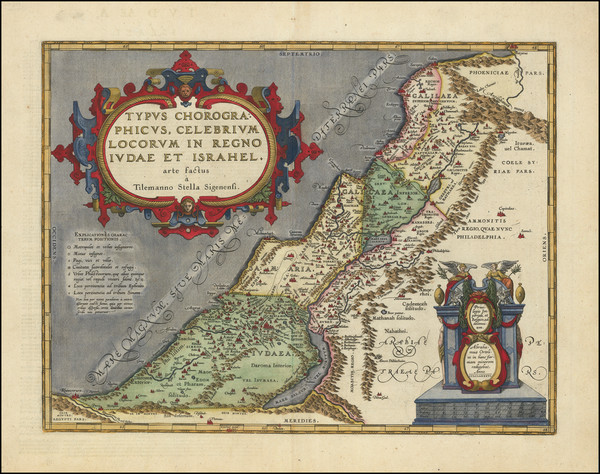 37-Holy Land Map By Abraham Ortelius