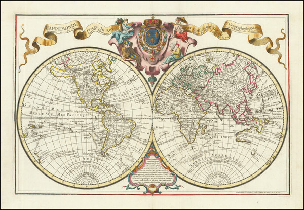 69-World Map By Guillaume De L'Isle / Philippe Buache