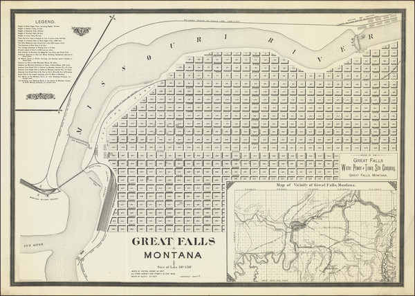 37-Montana Map By Great Falls Water Power & Townsite Company