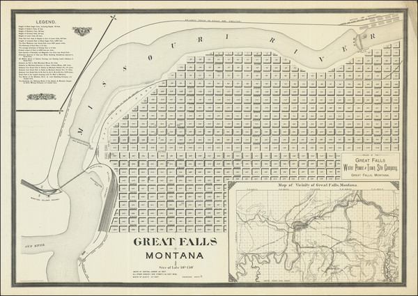 83-Montana Map By Great Falls Water Power & Townsite Company