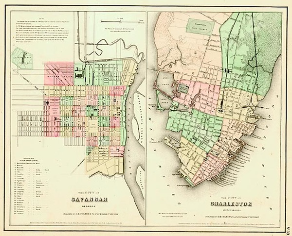 3-Southeast Map By Joseph Hutchins Colton