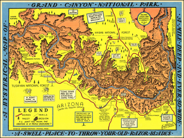 26-Southwest, Arizona, Nevada and Pictorial Maps Map By Lindgren Brothers