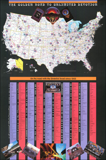 26-United States, Pictorial Maps, Curiosities and Travel Posters Map By Stanley Mouse / Alton Kell