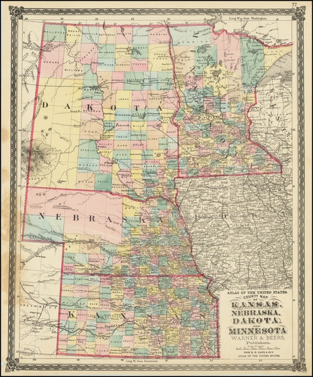 31-Midwest and Plains Map By H.H. Lloyd  &  Warner & Beers