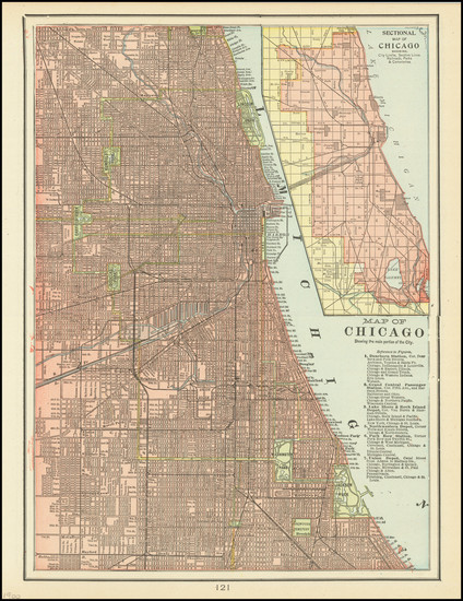 93-Chicago Map By George F. Cram