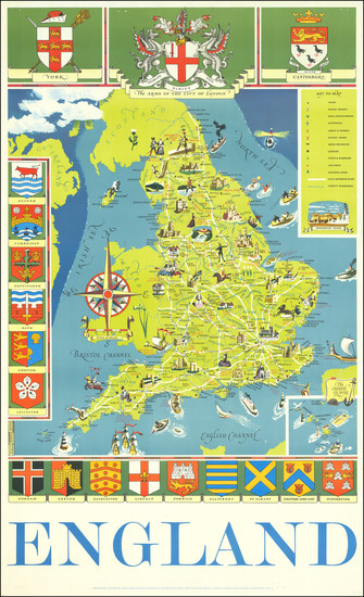 88-England, Pictorial Maps and Travel Posters Map By Frederick Griffin