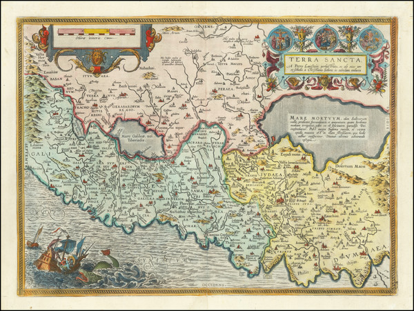 13-Holy Land Map By Abraham Ortelius