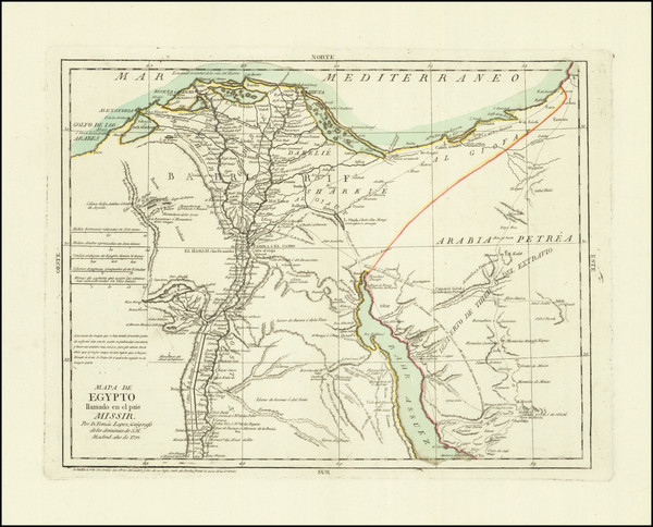 89-Egypt Map By Tomás López