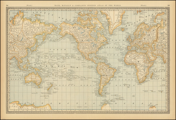 27-World Map By Rand McNally & Company