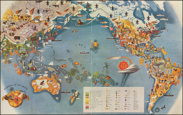 75-World, Pacific Ocean, Pacific and Pictorial Maps Map By Miguel Covarrubias