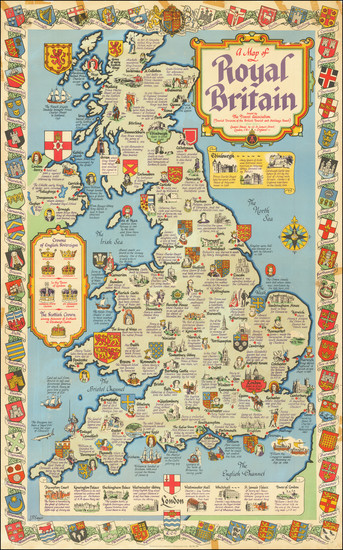 19-British Isles, England and Pictorial Maps Map By J P Sayer