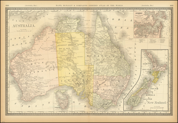 6-Australia and New Zealand Map By Rand McNally & Company