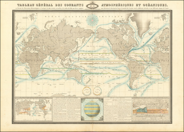 82-World, World and Curiosities Map By F.A. Garnier