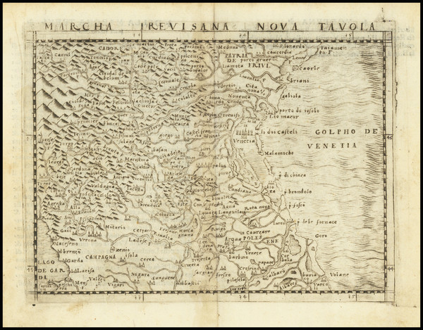 60-Northern Italy Map By Giacomo Gastaldi