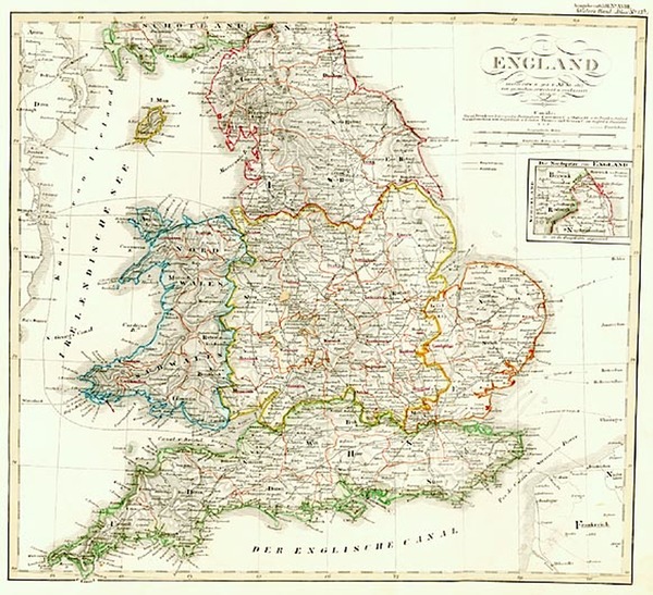 34-Europe and British Isles Map By Adolf Stieler