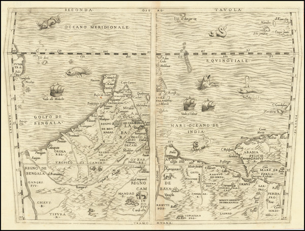 55-Indian Ocean, India, Other Islands, Central Asia & Caucasus and Middle East Map By Giovanni