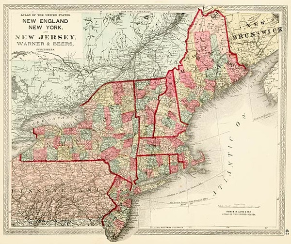 4-New England and Mid-Atlantic Map By H.H. Lloyd