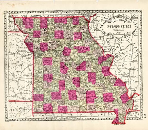 95-Midwest Map By H.C. Tunison