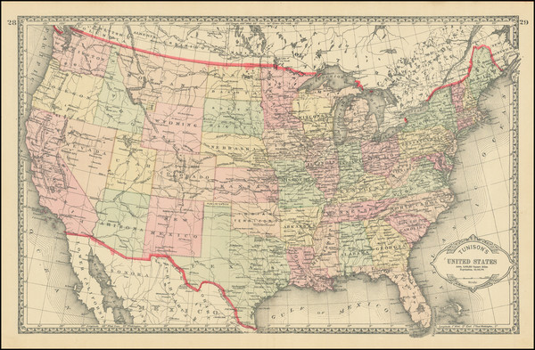 43-United States Map By H.C. Tunison