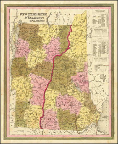 42-New Hampshire and Vermont Map By Henry Schenk Tanner