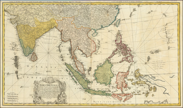 28-Indian Ocean, India, Southeast Asia, Philippines and Indonesia Map By Homann Heirs