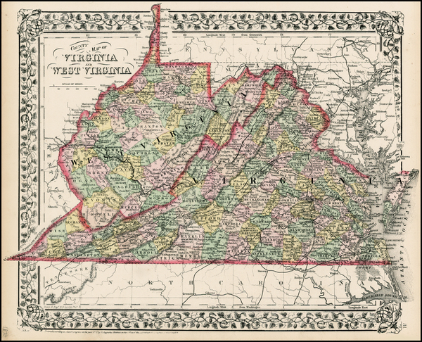 27-Mid-Atlantic and Southeast Map By Samuel Augustus Mitchell Jr.