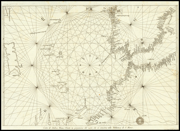 17-Atlantic Ocean, Spain, Portugal and North Africa Map By Andrea Bianco / Vincenzo Formaleoni