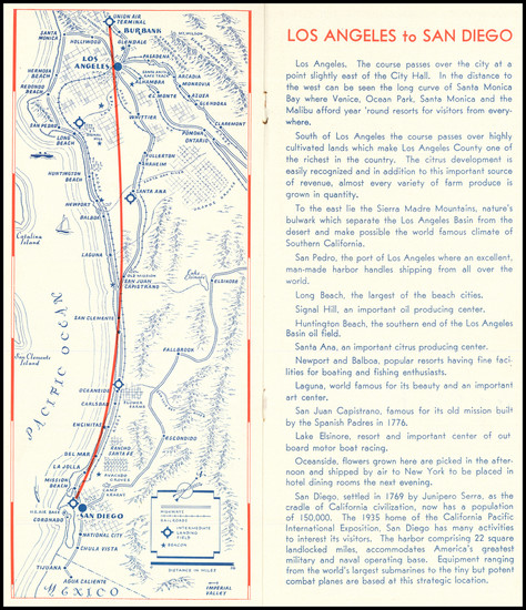 55-Southwest, Los Angeles and San Diego Map By Western Airlines