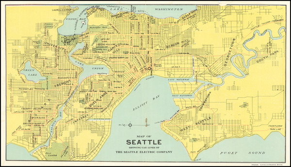 70-Washington Map By Lowman & Hanford Stationery & Printing Company