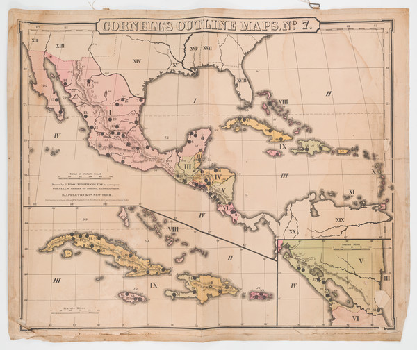 19-Mexico and Central America Map By G.W. Colton