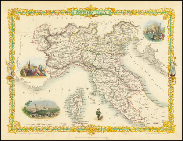 4-Northern Italy Map By John Tallis