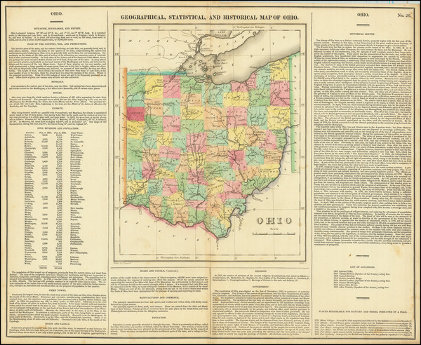 46-Ohio Map By Henry Charles Carey  &  Isaac Lea