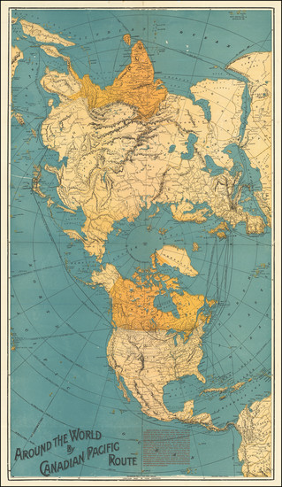 11-World and Eastern Hemisphere Map By Canadian Pacific Railway