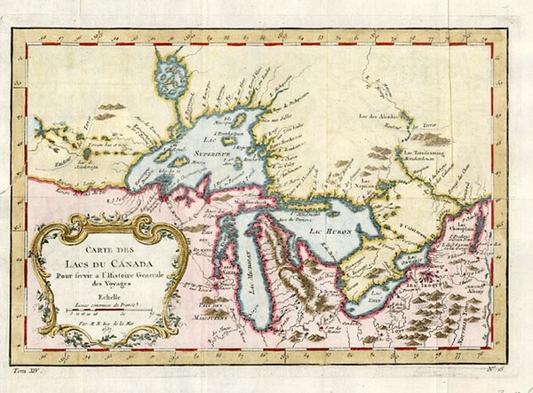 39-Midwest and Canada Map By Jacques Nicolas Bellin