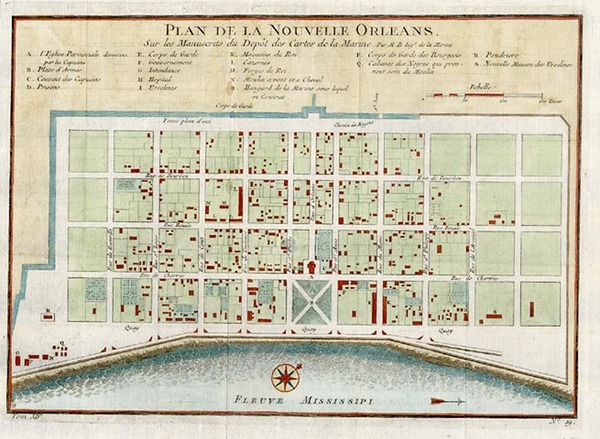 77-South Map By Jacques Nicolas Bellin