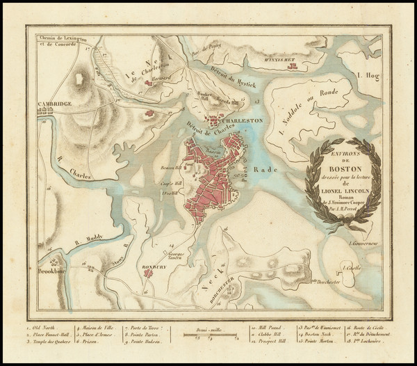 79-Boston Map By James Fenimore Cooper