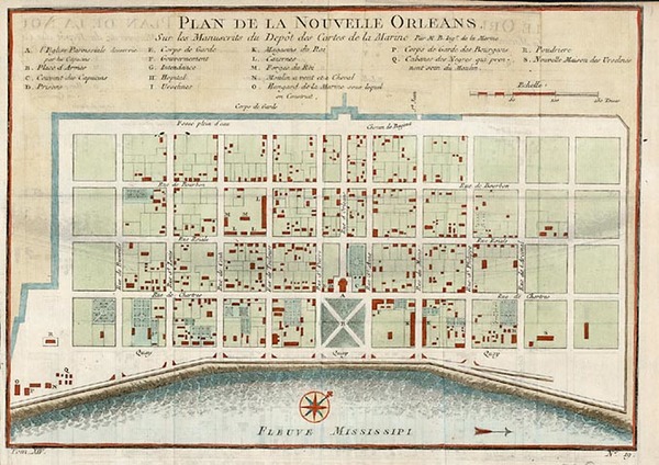 30-South Map By Jacques Nicolas Bellin