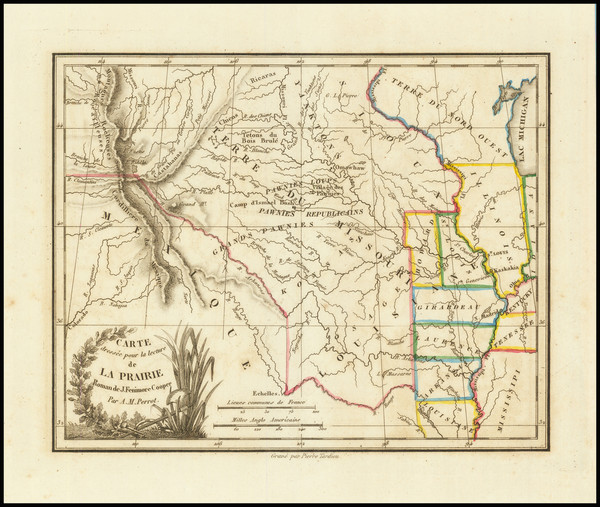 6-Plains Map By Pierre Antoine Tardieu / James Fenimore Cooper